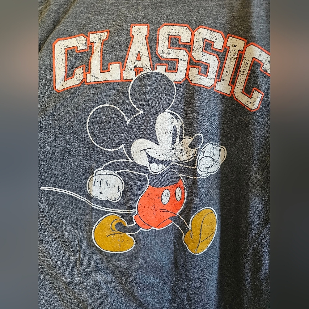Disney Classic Mickey Gray T-Shirt - Picture 3 of 5